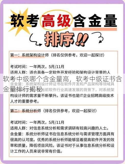 软考中级哪个含金量高
