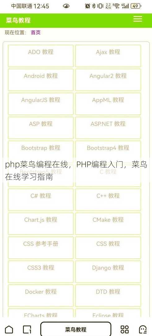 php菜鸟编程在线