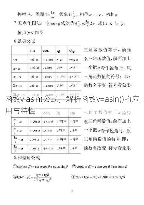 函数y asin(公式