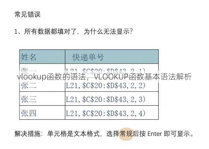 vlookup函数的语法