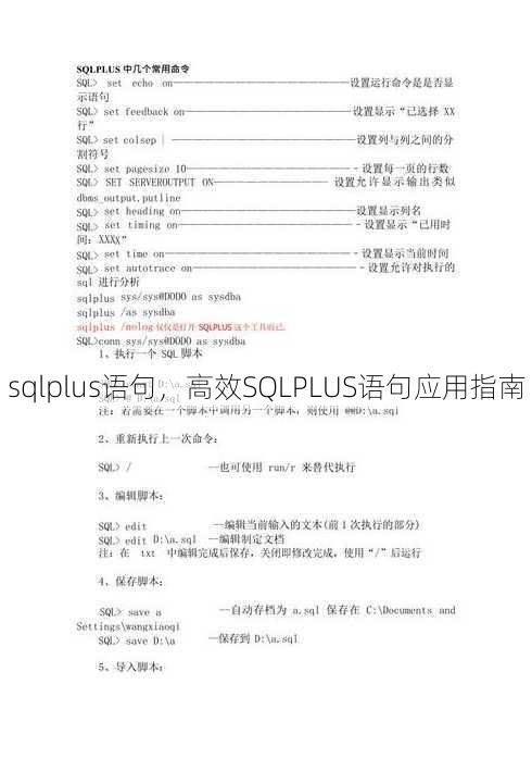 sqlplus语句