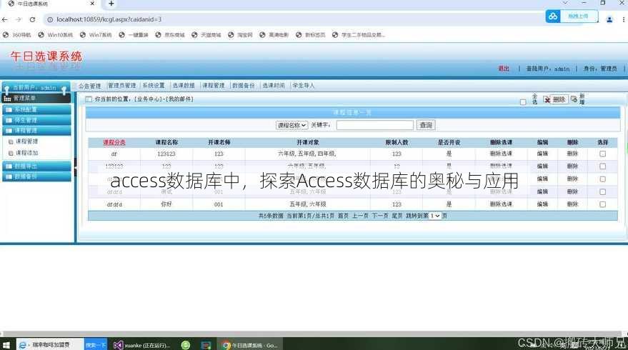 access数据库中