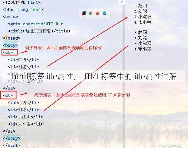 html标签title属性