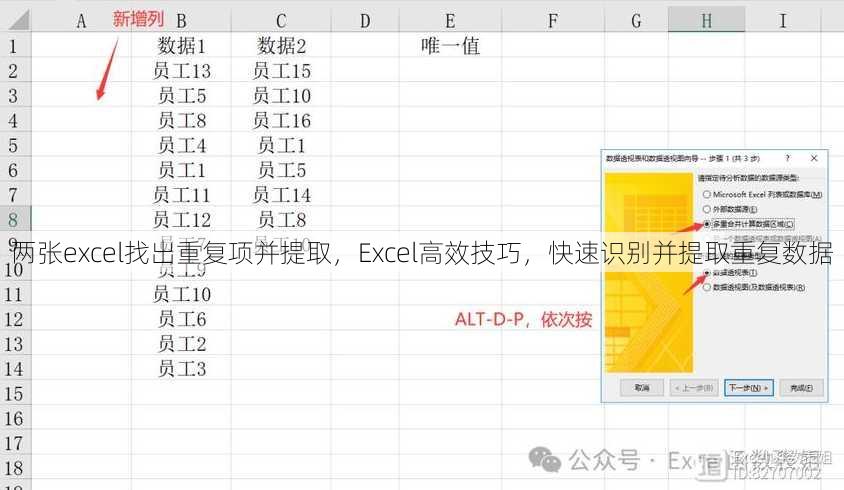 两张excel找出重复项并提取