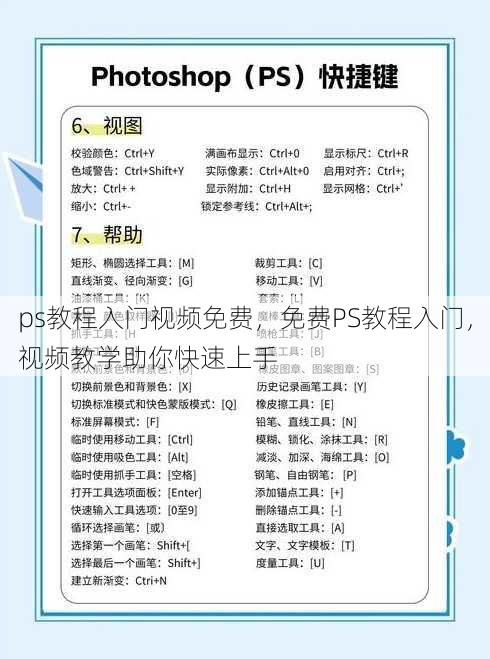 ps教程入门视频免费