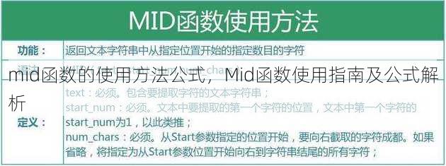 mid函数的使用方法公式