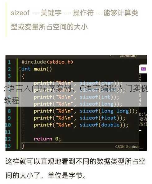 c语言入门程序案例