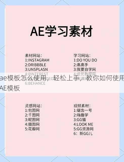 ae模板怎么使用