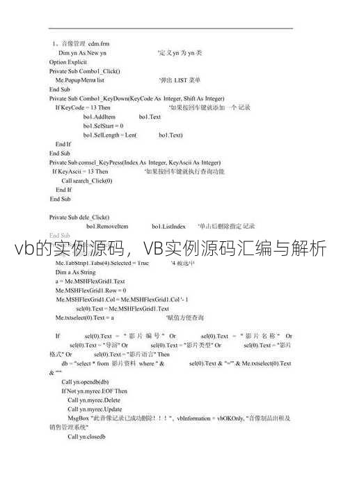 vb的实例源码