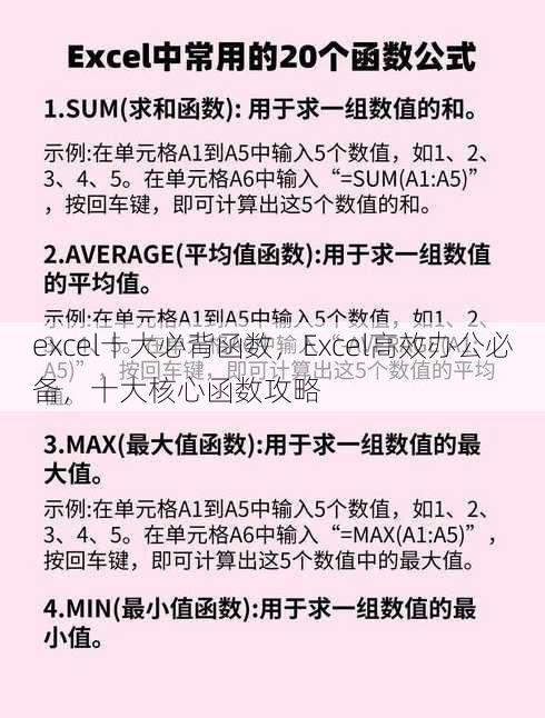 excel十大必背函数