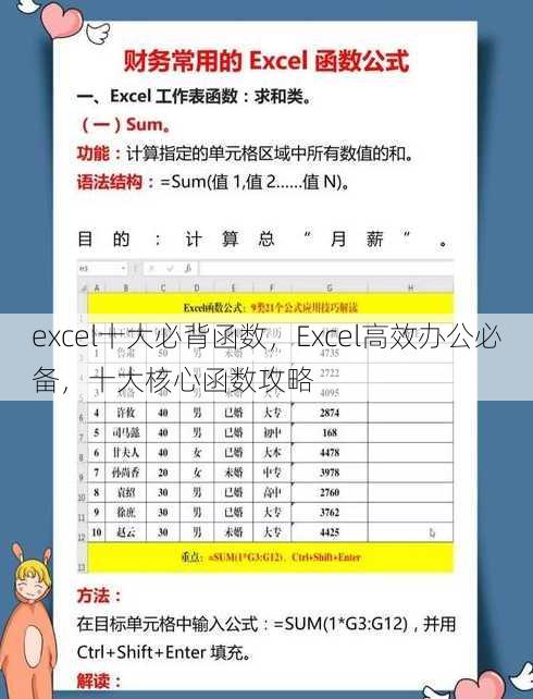 excel十大必背函数