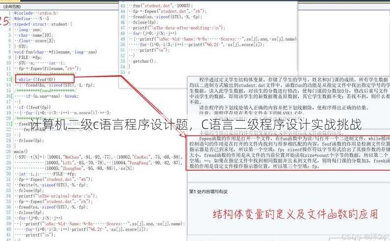 计算机二级c语言程序设计题