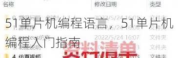 51单片机编程语言