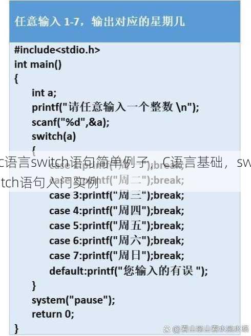 c语言switch语句简单例子
