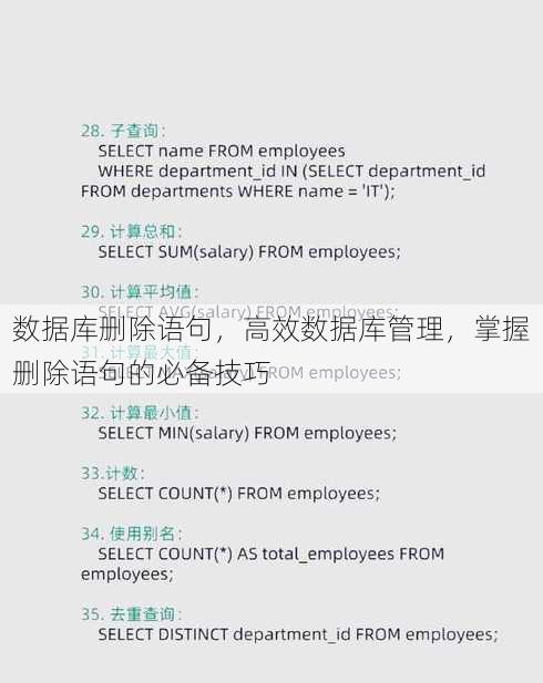 数据库删除语句