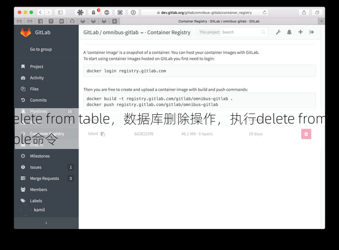 delete from table