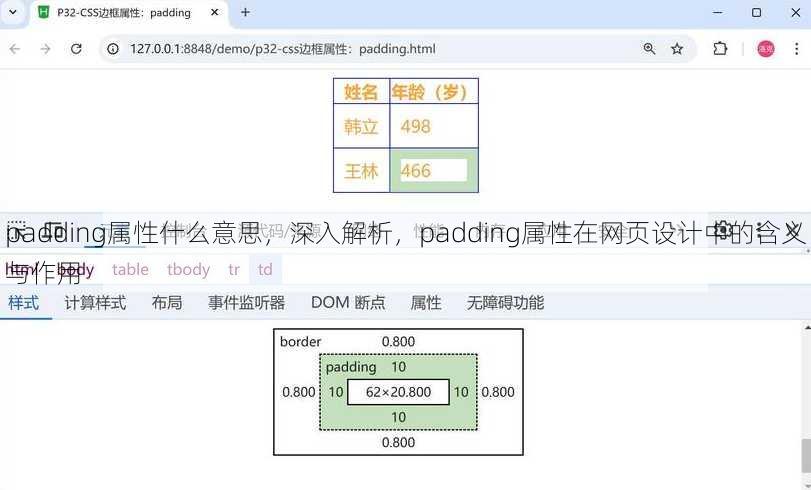 padding属性什么意思