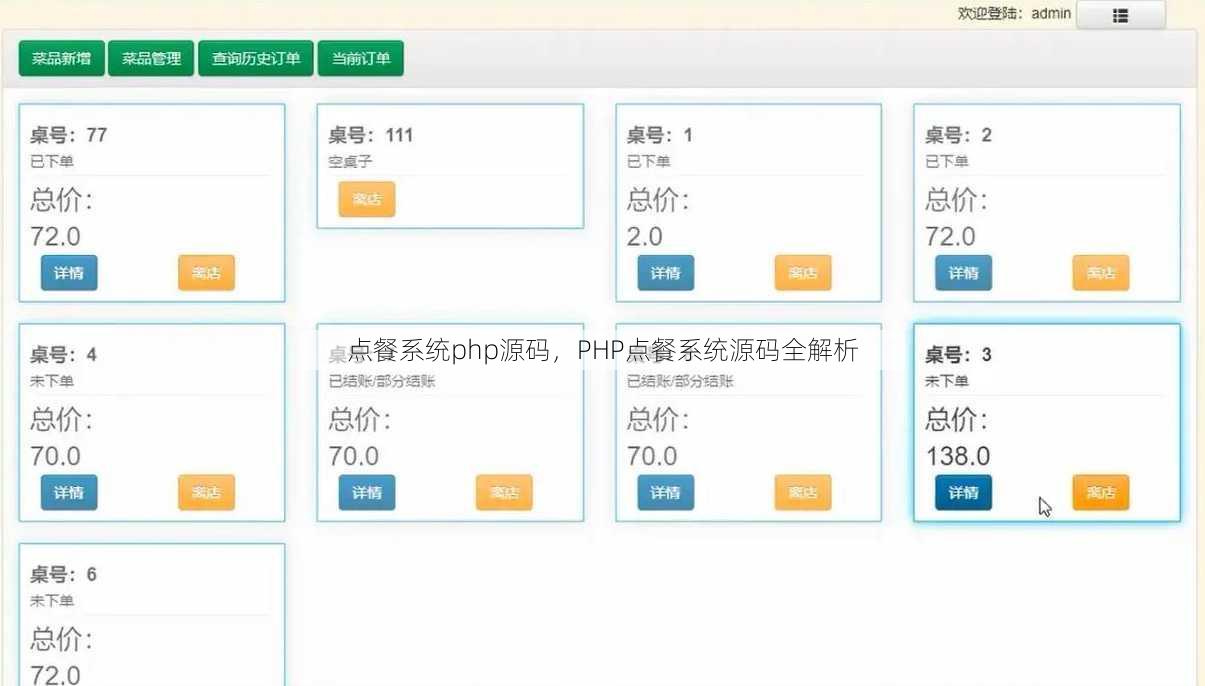 点餐系统php源码
