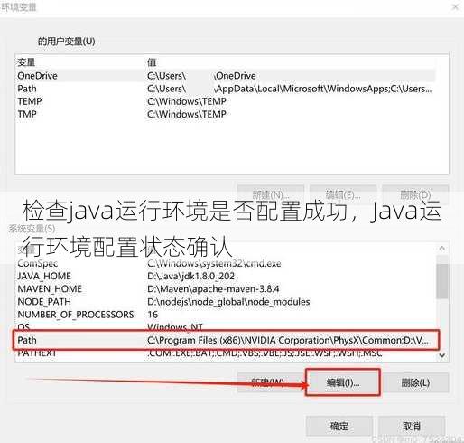 检查java运行环境是否配置成功