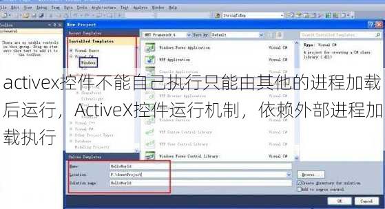 activex控件不能自己执行只能由其他的进程加载后运行