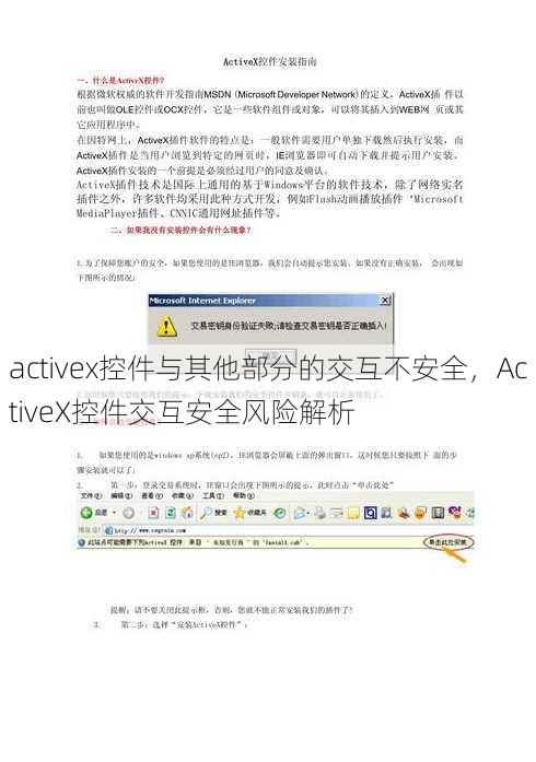 activex控件与其他部分的交互不安全