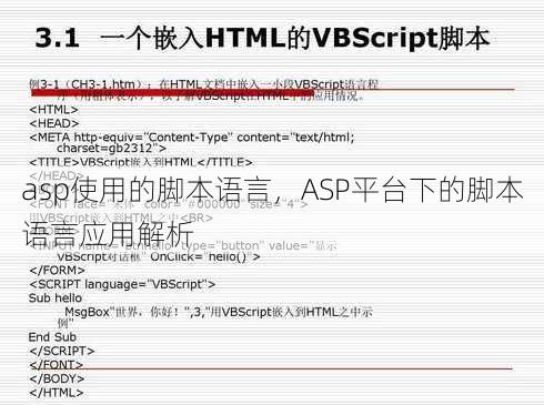 asp使用的脚本语言