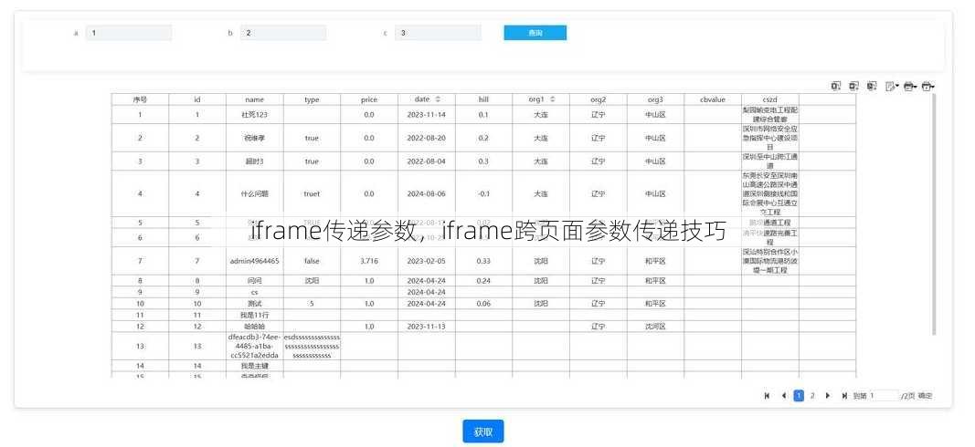 iframe传递参数
