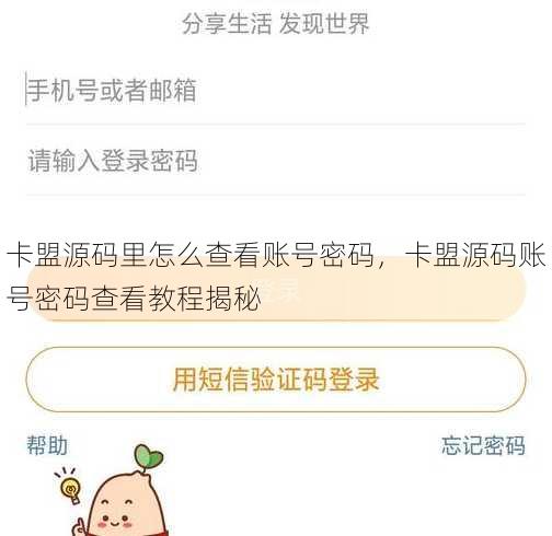 卡盟源码里怎么查看账号密码