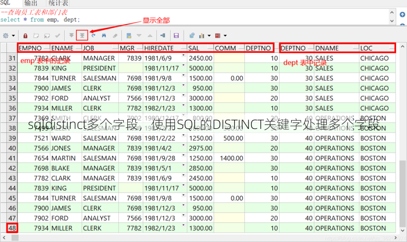 sqldistinct多个字段