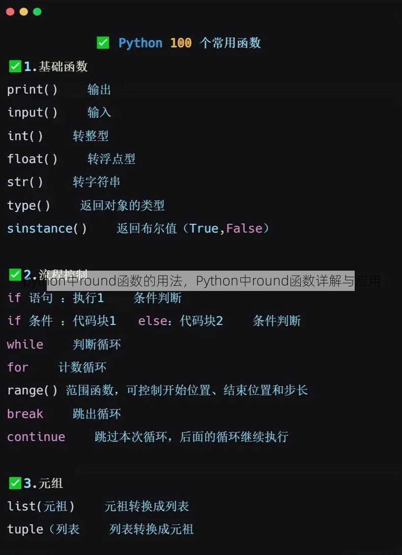 python中round函数的用法