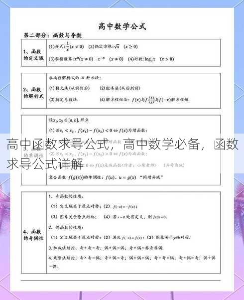 高中函数求导公式