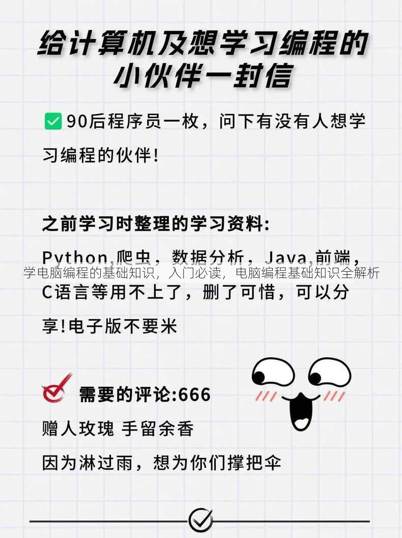 学电脑编程的基础知识