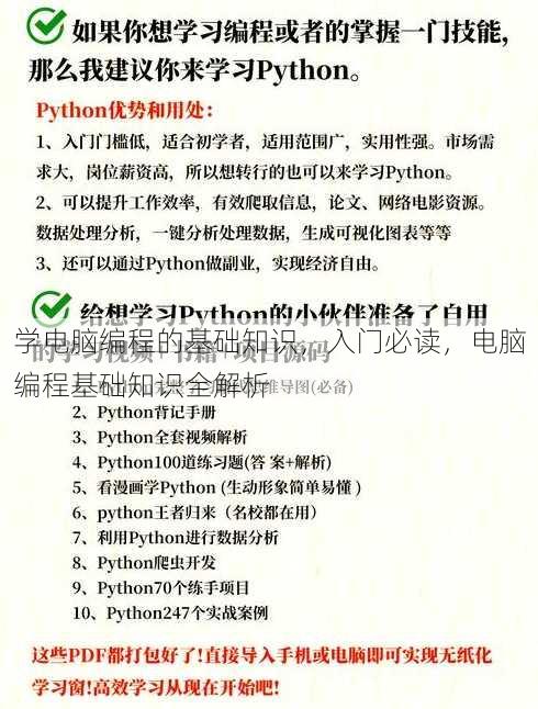 学电脑编程的基础知识