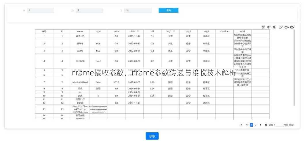 iframe接收参数