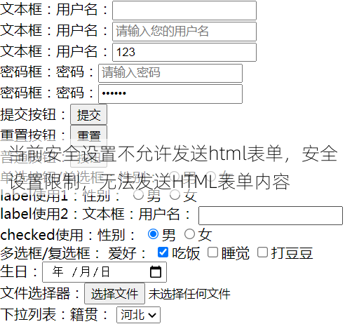 当前安全设置不允许发送html表单
