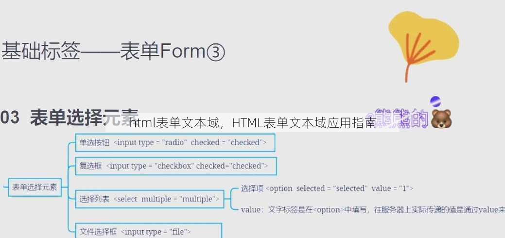 html表单文本域