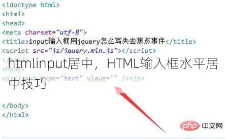 htmlinput居中