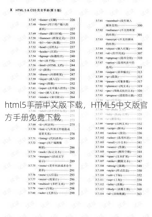 html5手册中文版下载