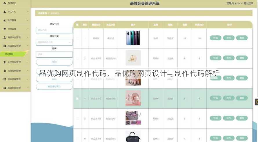品优购网页制作代码