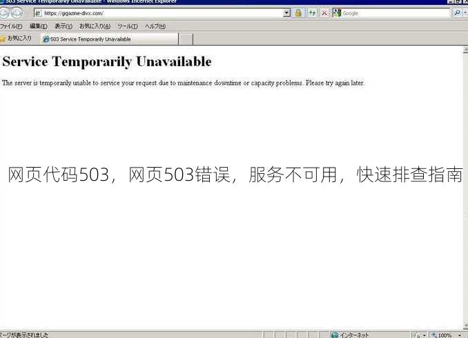 网页代码503