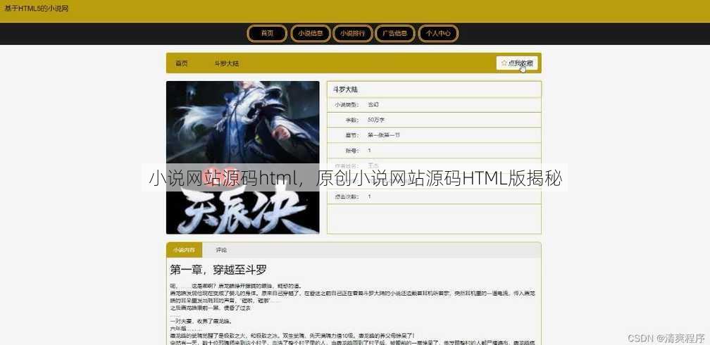 小说网站源码html