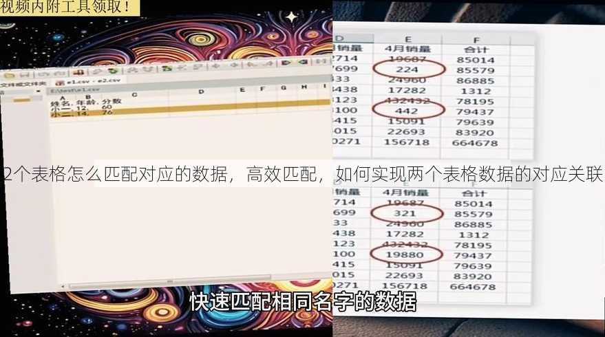 2个表格怎么匹配对应的数据