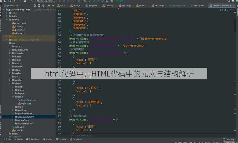html代码中
