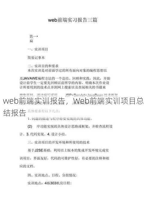web前端实训报告