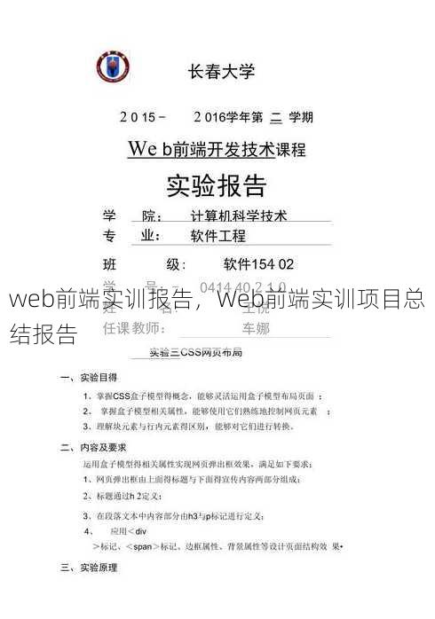 web前端实训报告