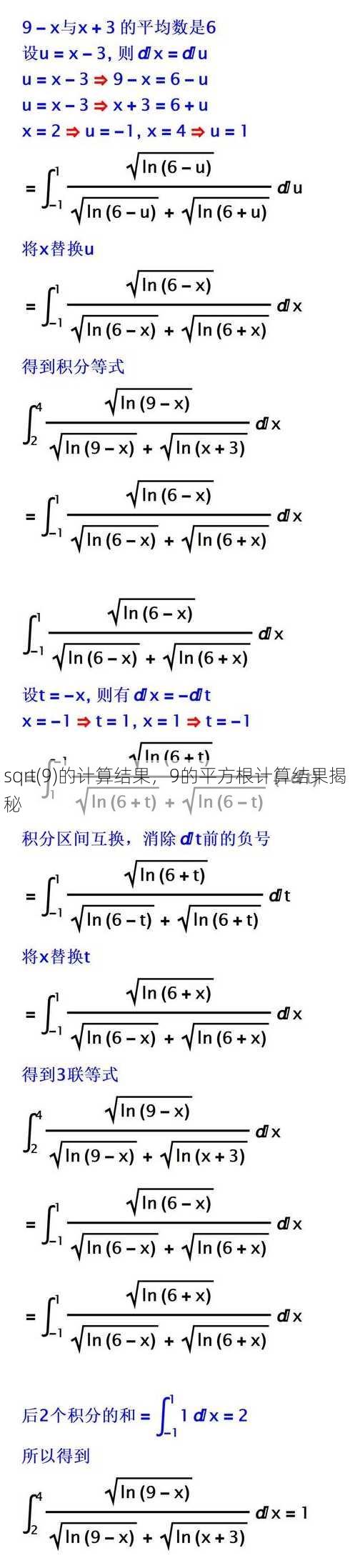sqrt(9)的计算结果