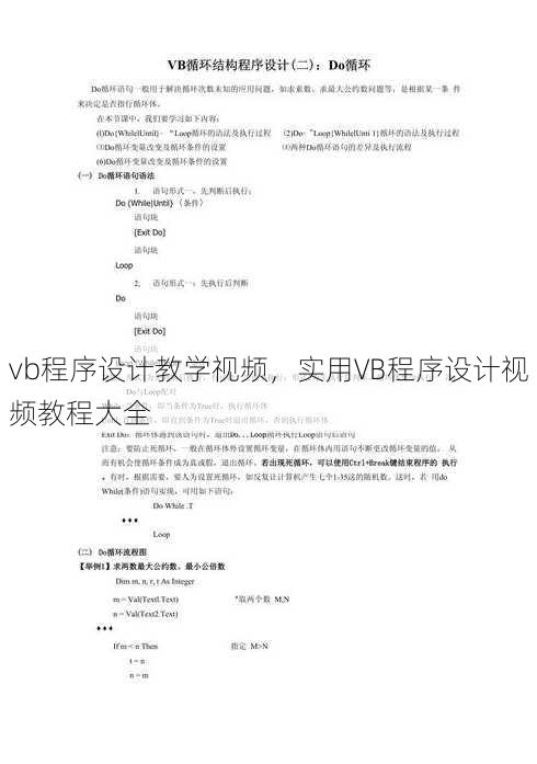vb程序设计教学视频