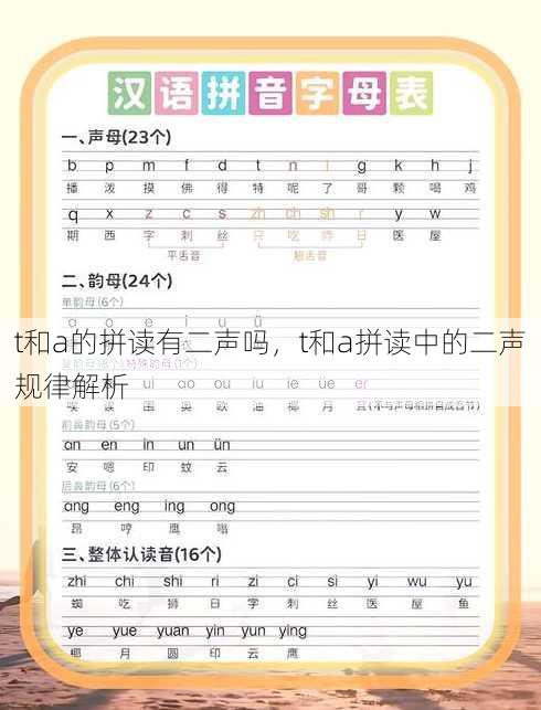 t和a的拼读有二声吗