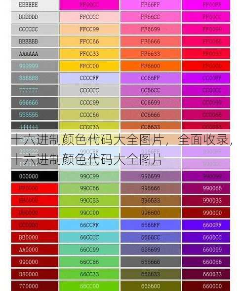 十六进制颜色代码大全图片