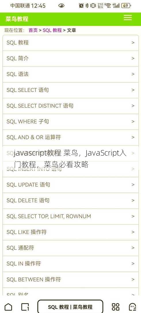javascript教程 菜鸟